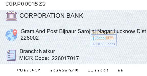 Corporation Bank NatkurBranch 
