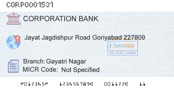 Corporation Bank Gayatri NagarBranch 