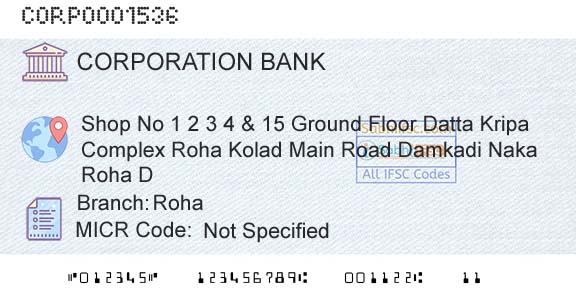 Corporation Bank RohaBranch 
