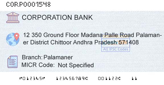 Corporation Bank PalamanerBranch 