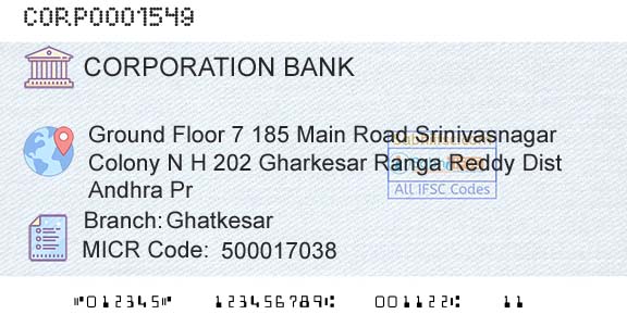 Corporation Bank GhatkesarBranch 