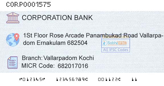 Corporation Bank Vallarpadom KochiBranch 