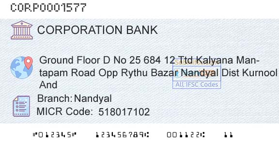 Corporation Bank NandyalBranch 