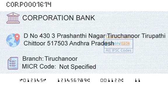 Corporation Bank TiruchanoorBranch 