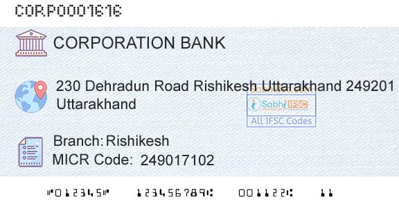 Corporation Bank RishikeshBranch 