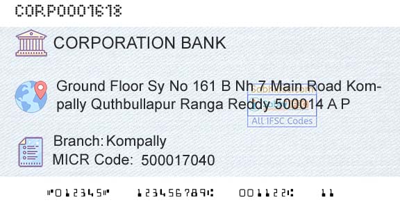 Corporation Bank KompallyBranch 