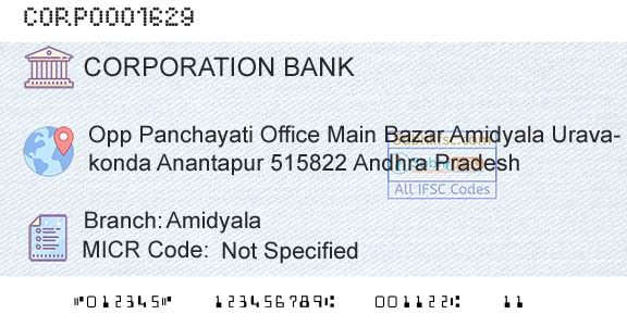 Corporation Bank AmidyalaBranch 