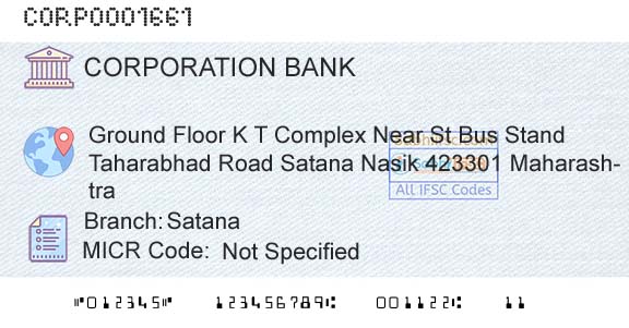 Corporation Bank SatanaBranch 
