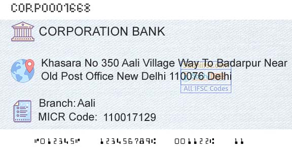 Corporation Bank AaliBranch 