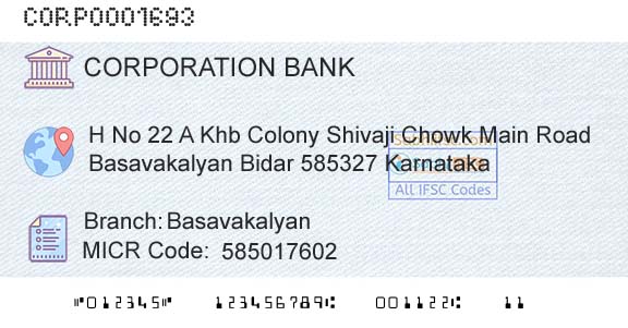 Corporation Bank BasavakalyanBranch 