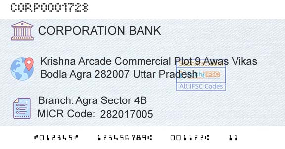 Corporation Bank Agra Sector 4bBranch 