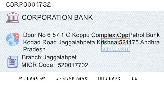 Corporation Bank JaggaiahpetBranch 