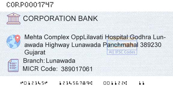 Corporation Bank LunawadaBranch 