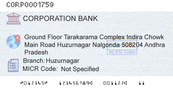 Corporation Bank HuzurnagarBranch 