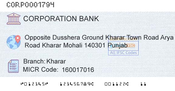 Corporation Bank KhararBranch 