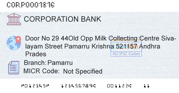 Corporation Bank PamarruBranch 