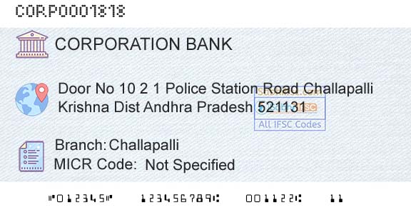 Corporation Bank ChallapalliBranch 