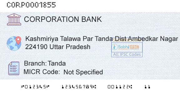 Corporation Bank TandaBranch 