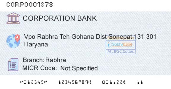 Corporation Bank RabhraBranch 