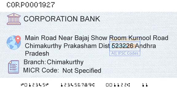 Corporation Bank ChimakurthyBranch 