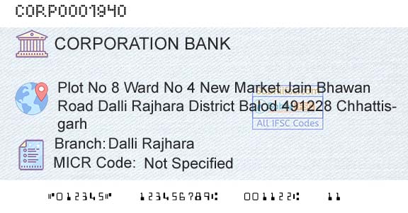 Corporation Bank Dalli RajharaBranch 