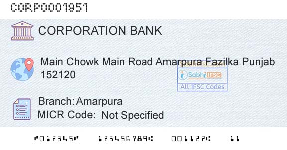 Corporation Bank AmarpuraBranch 