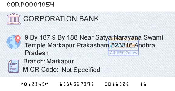 Corporation Bank MarkapurBranch 