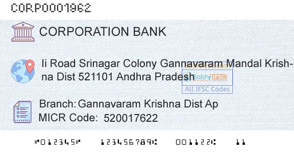 Corporation Bank Gannavaram Krishna Dist ApBranch 