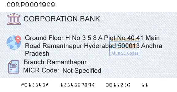 Corporation Bank RamanthapurBranch 