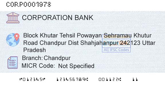 Corporation Bank ChandpurBranch 