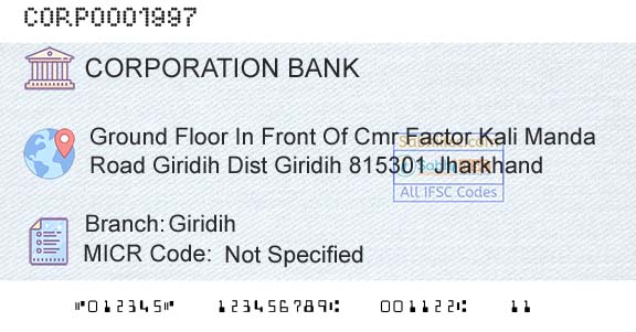 Corporation Bank GiridihBranch 