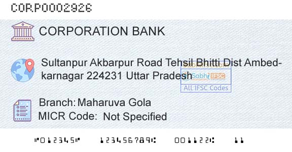 Corporation Bank Maharuva GolaBranch 