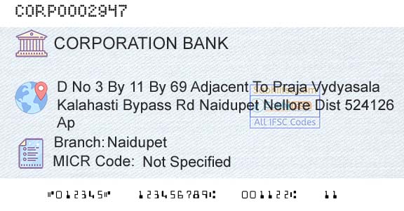 Corporation Bank NaidupetBranch 