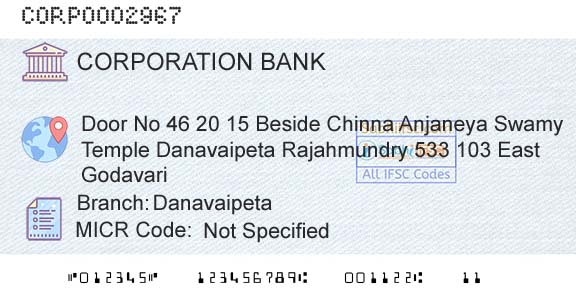 Corporation Bank DanavaipetaBranch 
