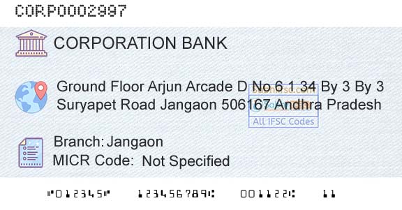 Corporation Bank JangaonBranch 