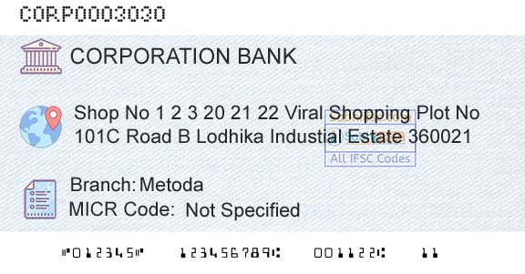 Corporation Bank MetodaBranch 