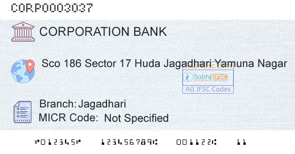 Corporation Bank JagadhariBranch 