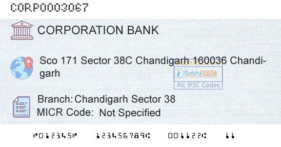 Corporation Bank Chandigarh Sector 38Branch 