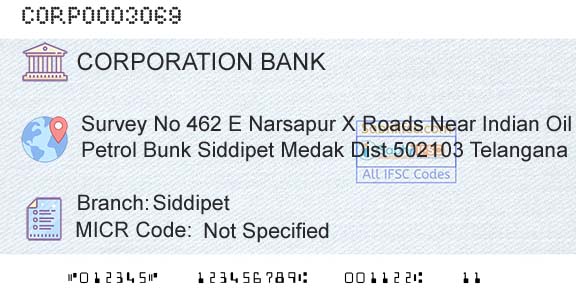 Corporation Bank SiddipetBranch 