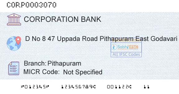 Corporation Bank PithapuramBranch 