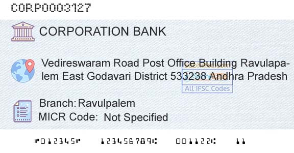 Corporation Bank RavulpalemBranch 