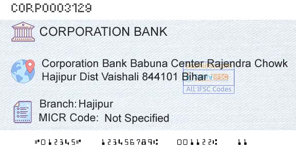 Corporation Bank HajipurBranch 