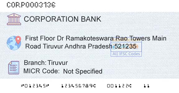 Corporation Bank TiruvurBranch 