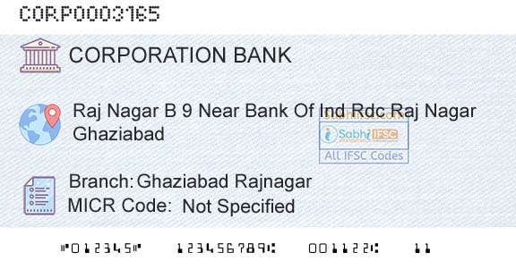 Corporation Bank Ghaziabad RajnagarBranch 