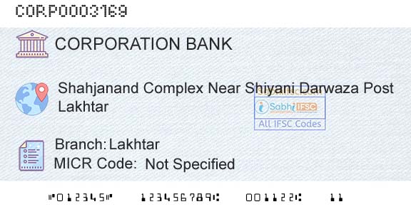 Corporation Bank LakhtarBranch 