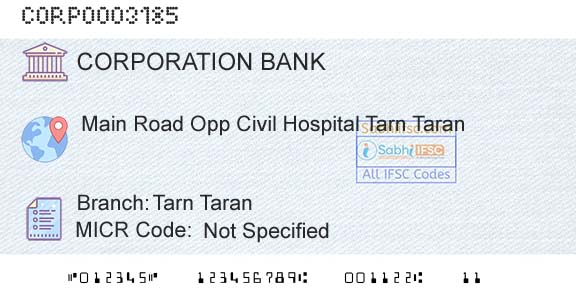 Corporation Bank Tarn TaranBranch 