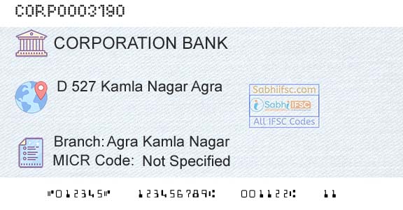 Corporation Bank Agra Kamla NagarBranch 
