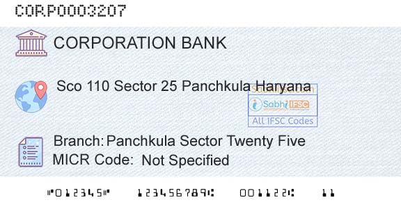 Corporation Bank Panchkula Sector Twenty FiveBranch 