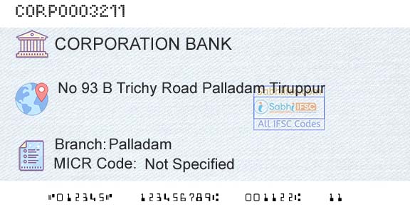 Corporation Bank PalladamBranch 