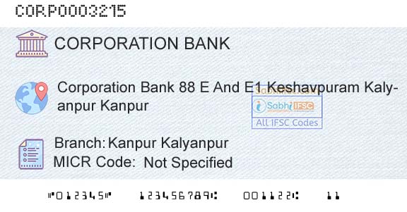 Corporation Bank Kanpur KalyanpurBranch 